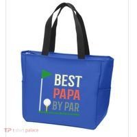 Best Papa By Par Funny Fathers Day Birthday Golfer Dad Gift Cool Gift Tote Bag thumb 3