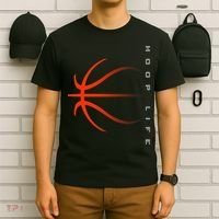 Basketball Playing Basketball Sports Retro Sunset T-Shirt thumb 6
