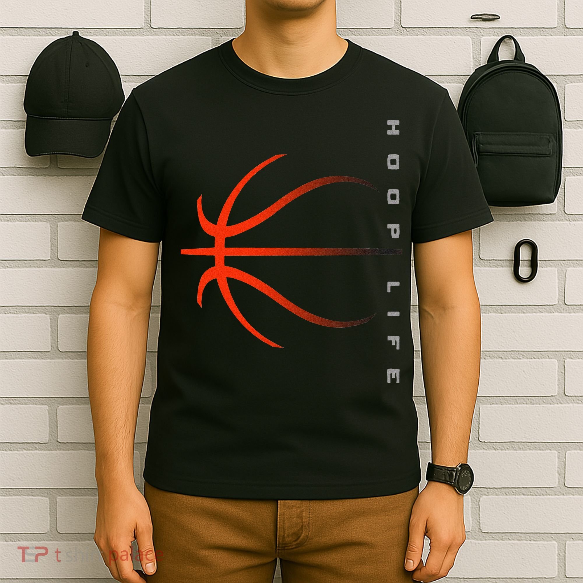 Basketball Playing Basketball Sports Retro Sunset T-Shirt