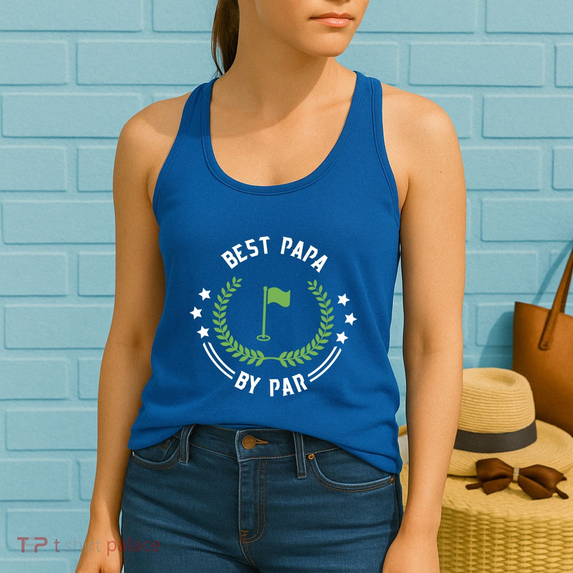 Best Papa By Par Funny Gift Golf Cool Gift For Golfing Dads Cool Gift Women's Tank Top