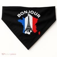 Bonjour Paris USA-Made Doggie Bandana thumb 0