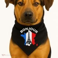 Bonjour Paris USA-Made Doggie Bandana thumb 1