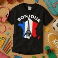 Bonjour Paris Kids T-Shirt thumb 3