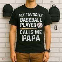 Baseball Papa T-Shirt thumb 6