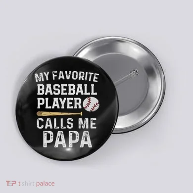 Baseball Papa Button