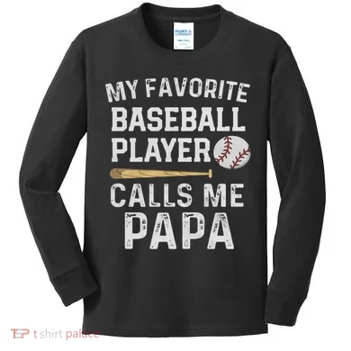 Baseball Papa Kids Long Sleeve Shirt