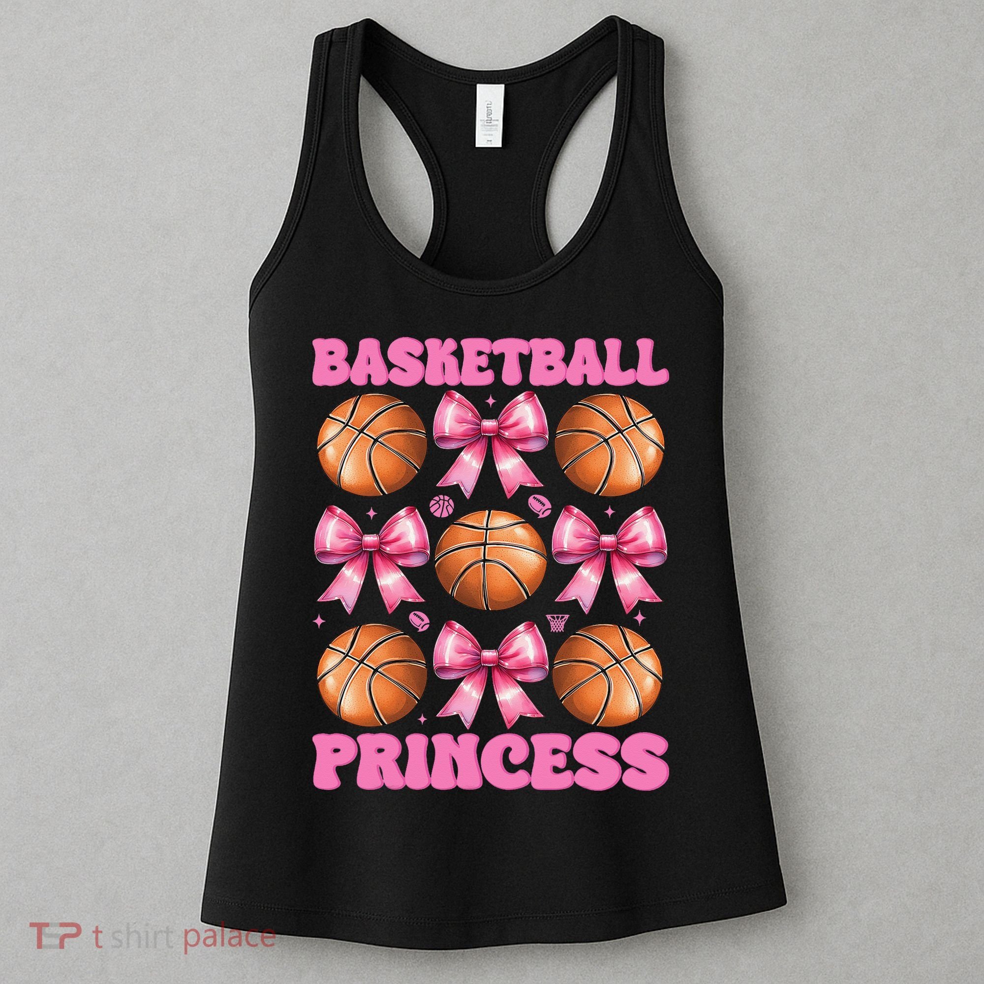 Basketball Princess Basketball Girl Player Coquette Bow Women's Tank Top