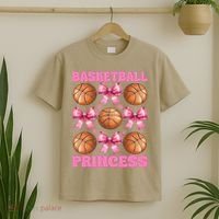 Basketball Princess Basketball Girl Player Coquette Bow T-Shirt thumb 2
