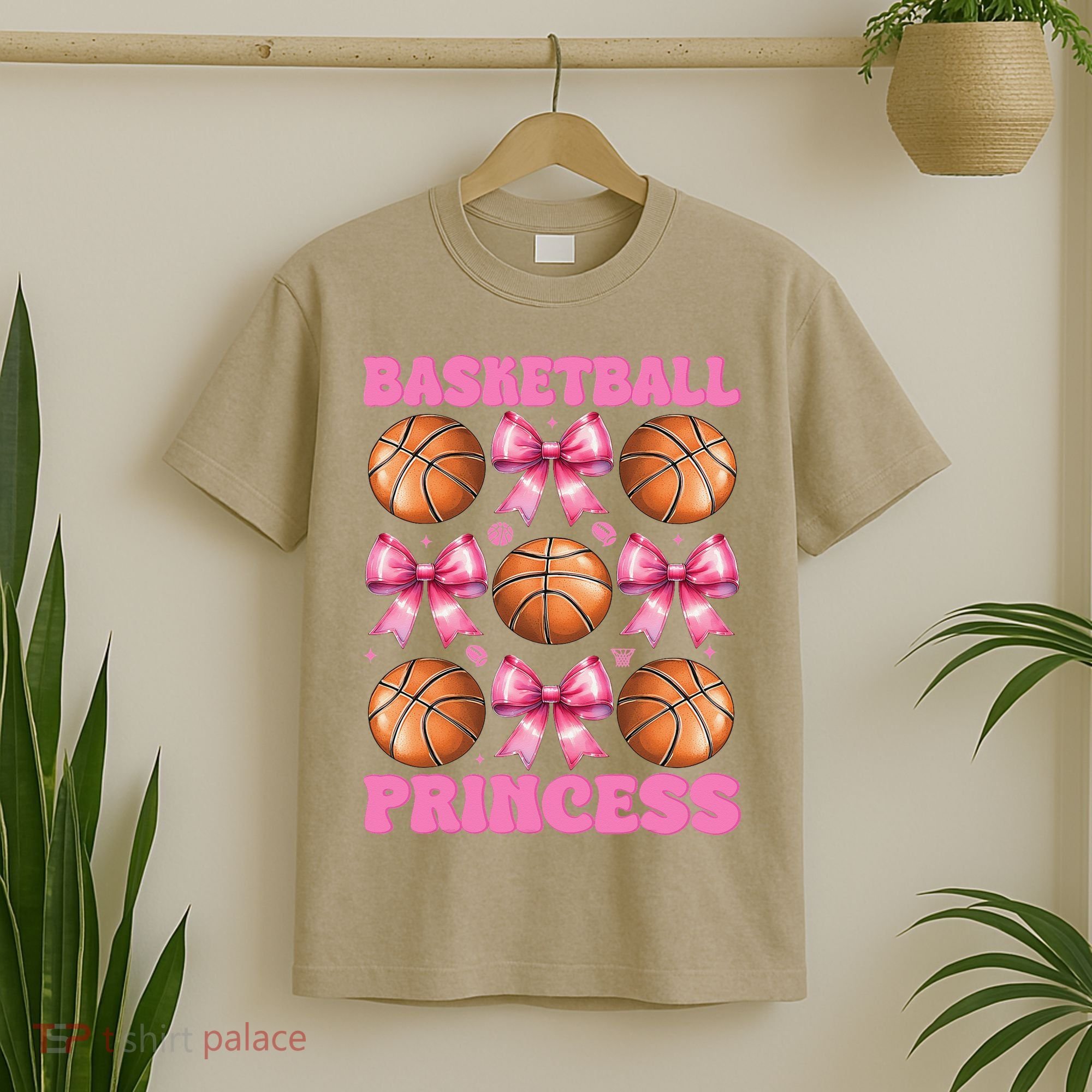 Basketball Princess Basketball Girl Player Coquette Bow T-Shirt