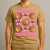 Basketball Princess Basketball Girl Player Coquette Bow T-Shirt thumb 3
