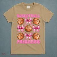 Basketball Princess Basketball Girl Player Coquette Bow T-Shirt thumb 5