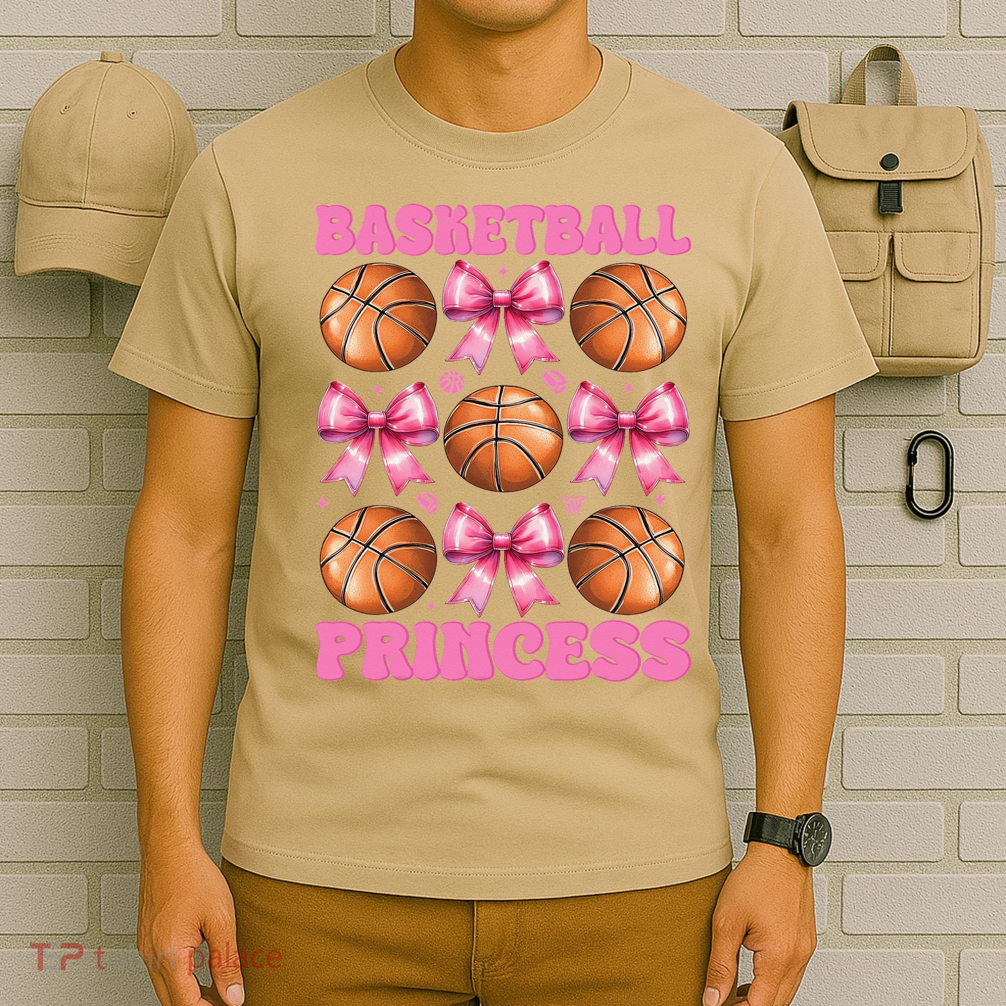 Basketball Princess Basketball Girl Player Coquette Bow T-Shirt