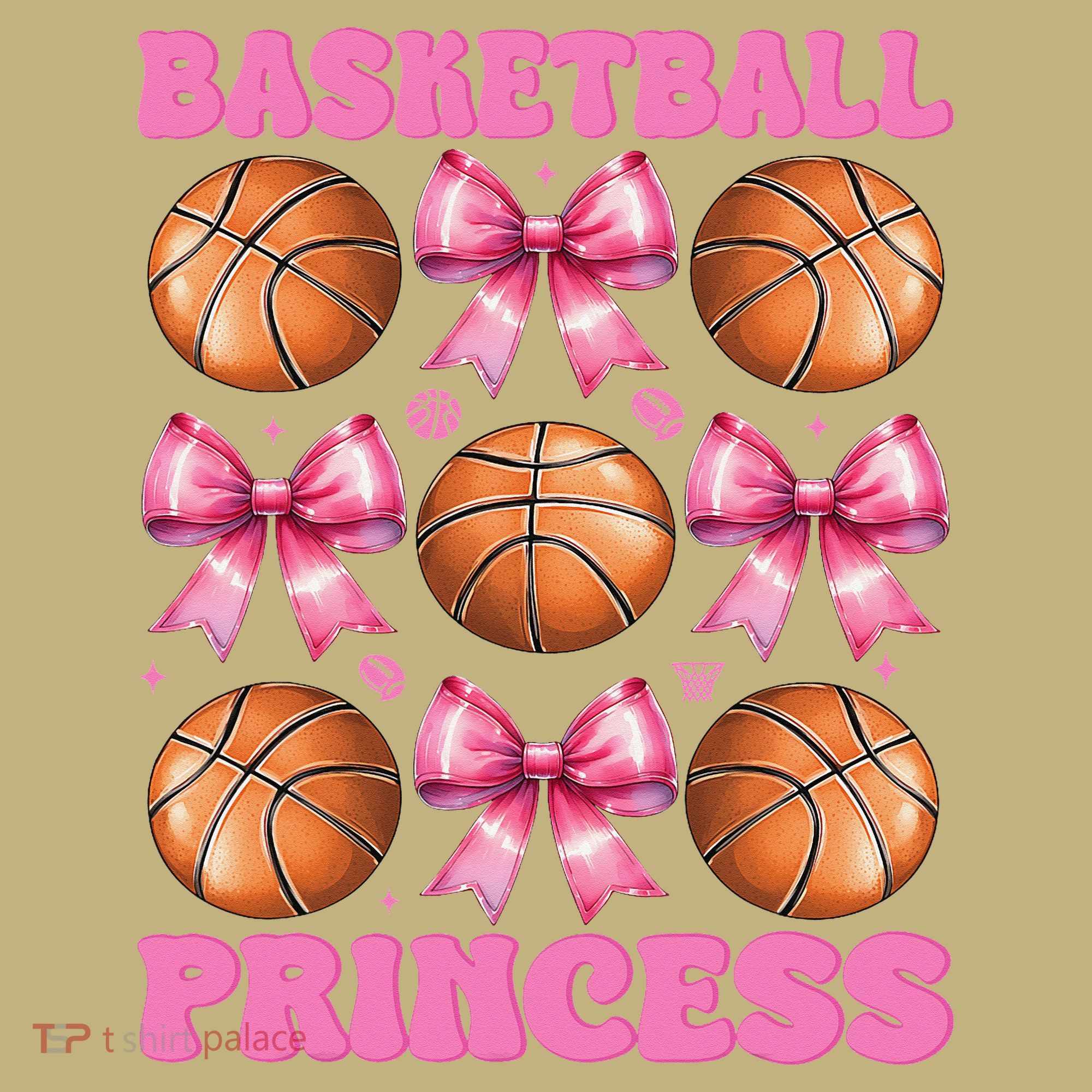 Basketball Princess Basketball Girl Player Coquette Bow T-Shirt
