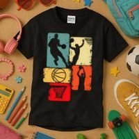 Basketball Player Boys Kids T-Shirt thumb 3