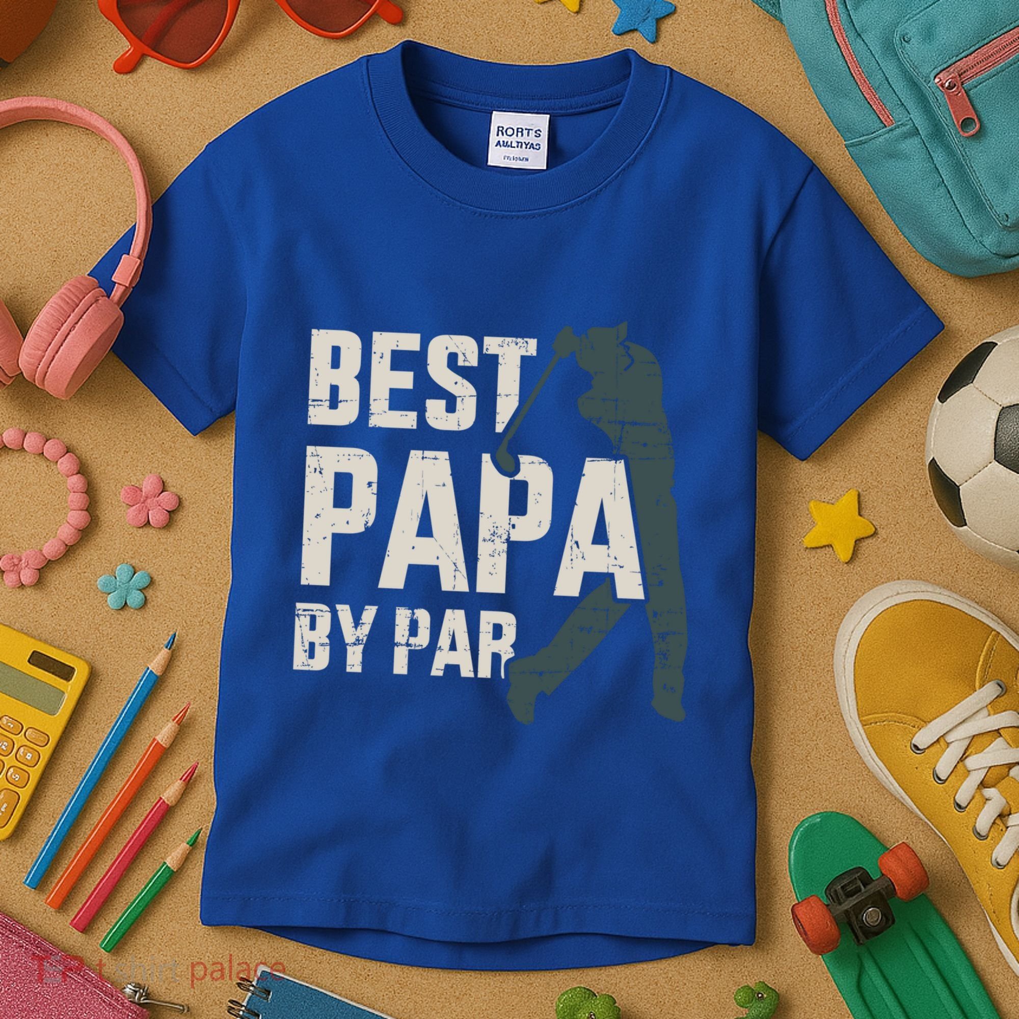 Best Papa By Par For Golfer Dad And FatherS Day Gift Kids T-Shirt