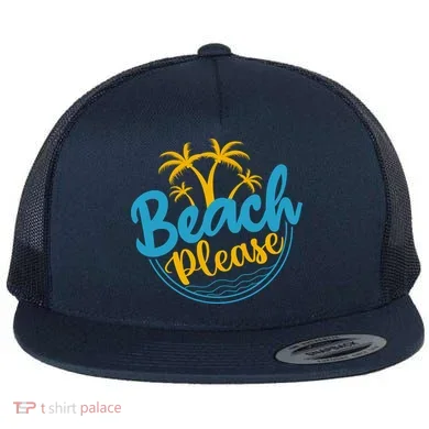 Beach Please Flat Bill Trucker Hat