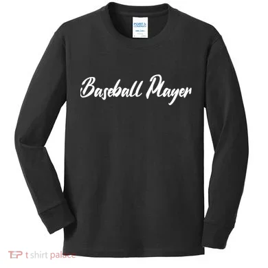 Baseball Player Kids Long Sleeve Shirt
