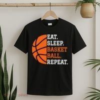 Basketball Player Boy Eat Sleep Basketball Repeat T-Shirt thumb 2