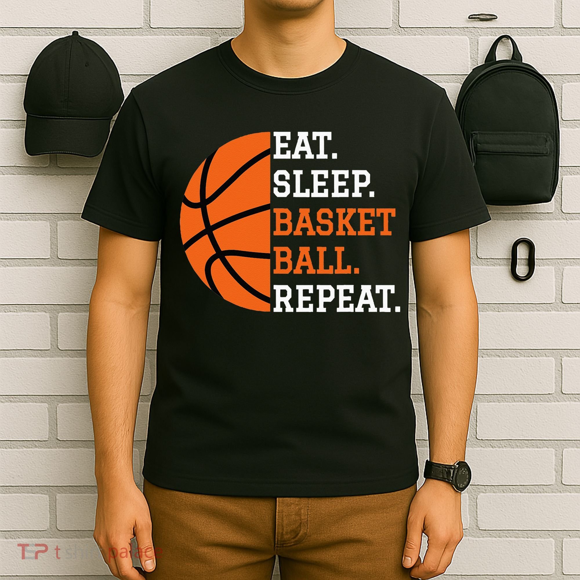 Basketball Player Boy Eat Sleep Basketball Repeat T-Shirt