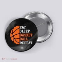Basketball Player Boy Eat Sleep Basketball Repeat Button thumb 0