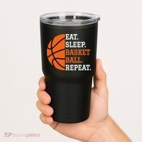 Basketball Player Boy Eat Sleep Basketball Repeat Tumbler thumb 2