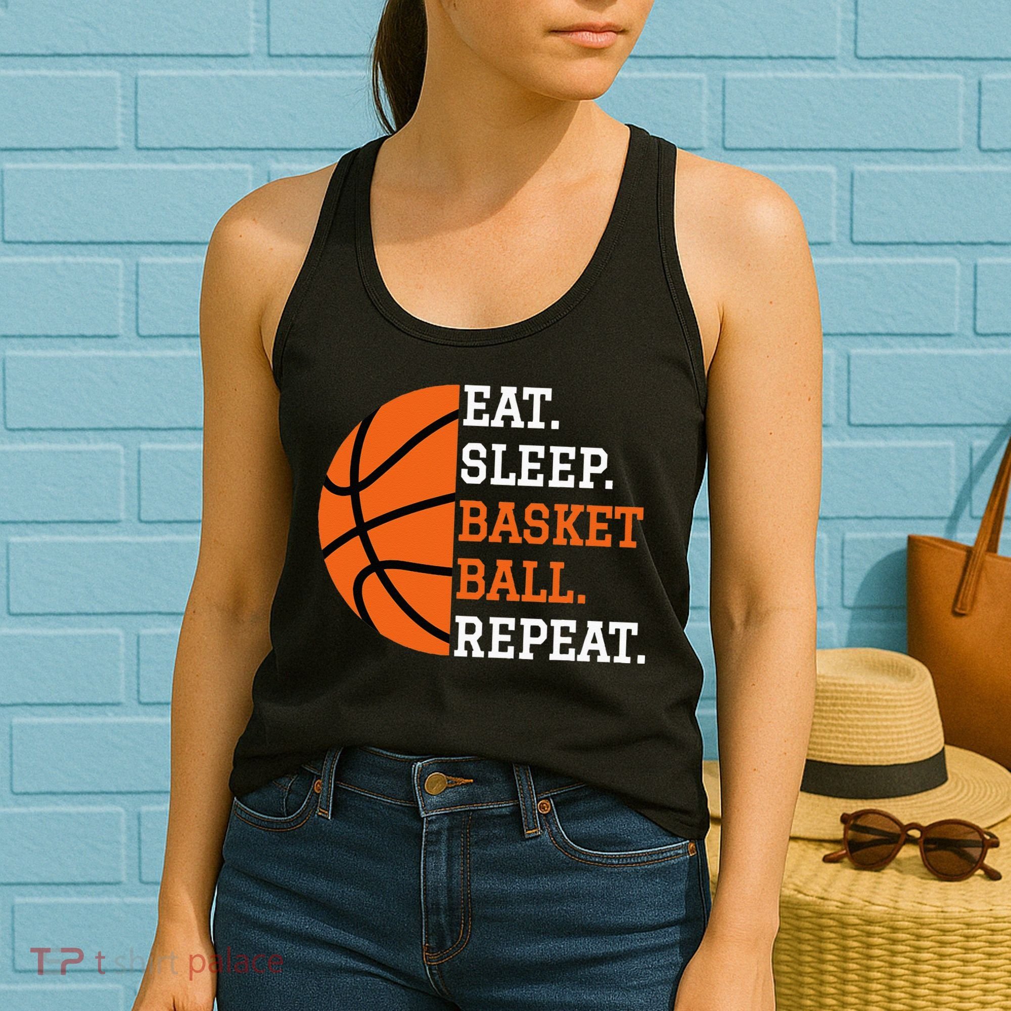 Basketball Player Boy Eat Sleep Basketball Repeat Women's Tank Top