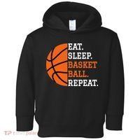 Basketball Player Boy Eat Sleep Basketball Repeat Toddler Hoodie thumb 0