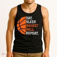 Basketball Player Boy Eat Sleep Basketball Repeat Tank Top thumb 3