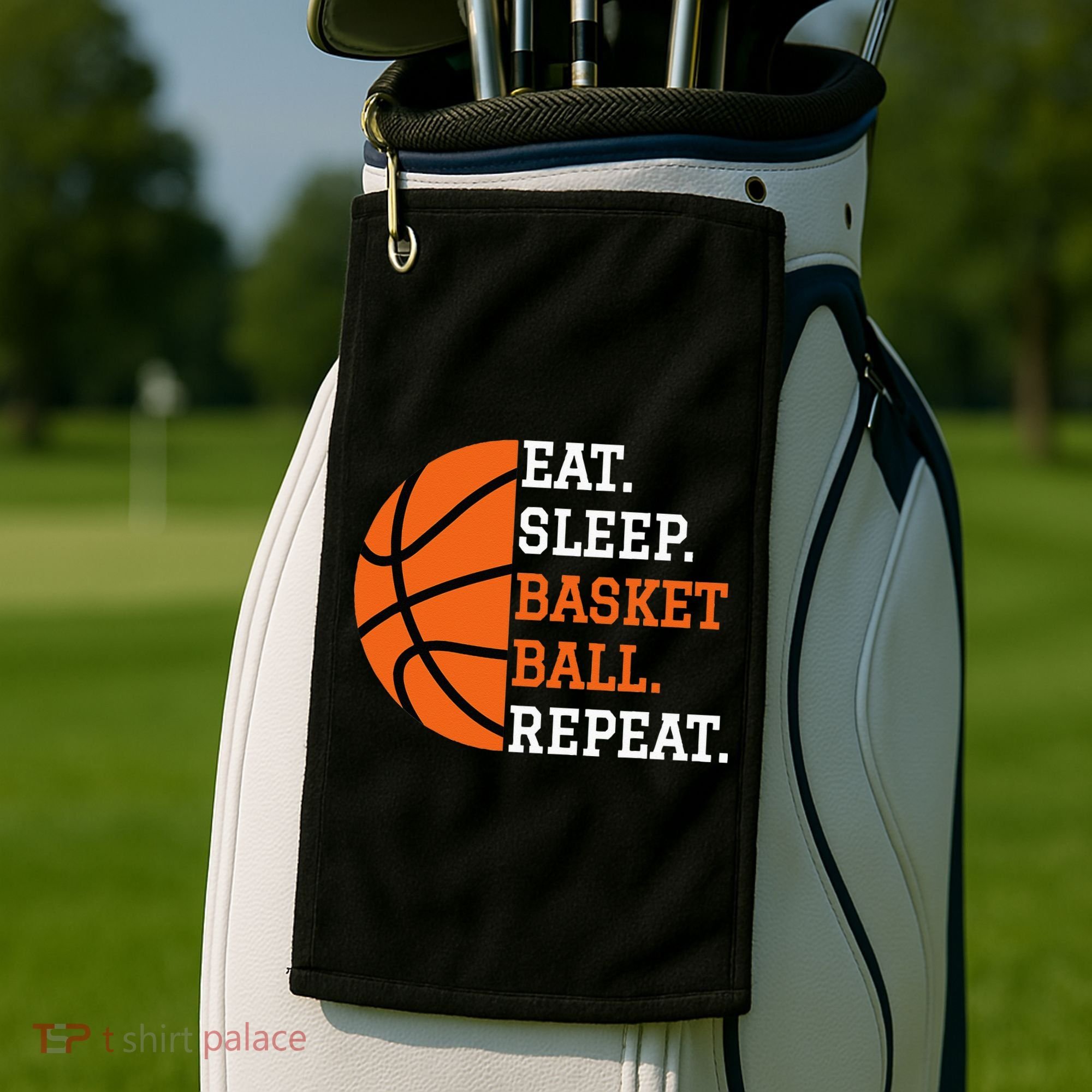 Basketball Player Boy Eat Sleep Basketball Repeat Golf Towel