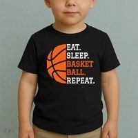 Basketball Player Boy Eat Sleep Basketball Repeat Toddler T-Shirt thumb 2