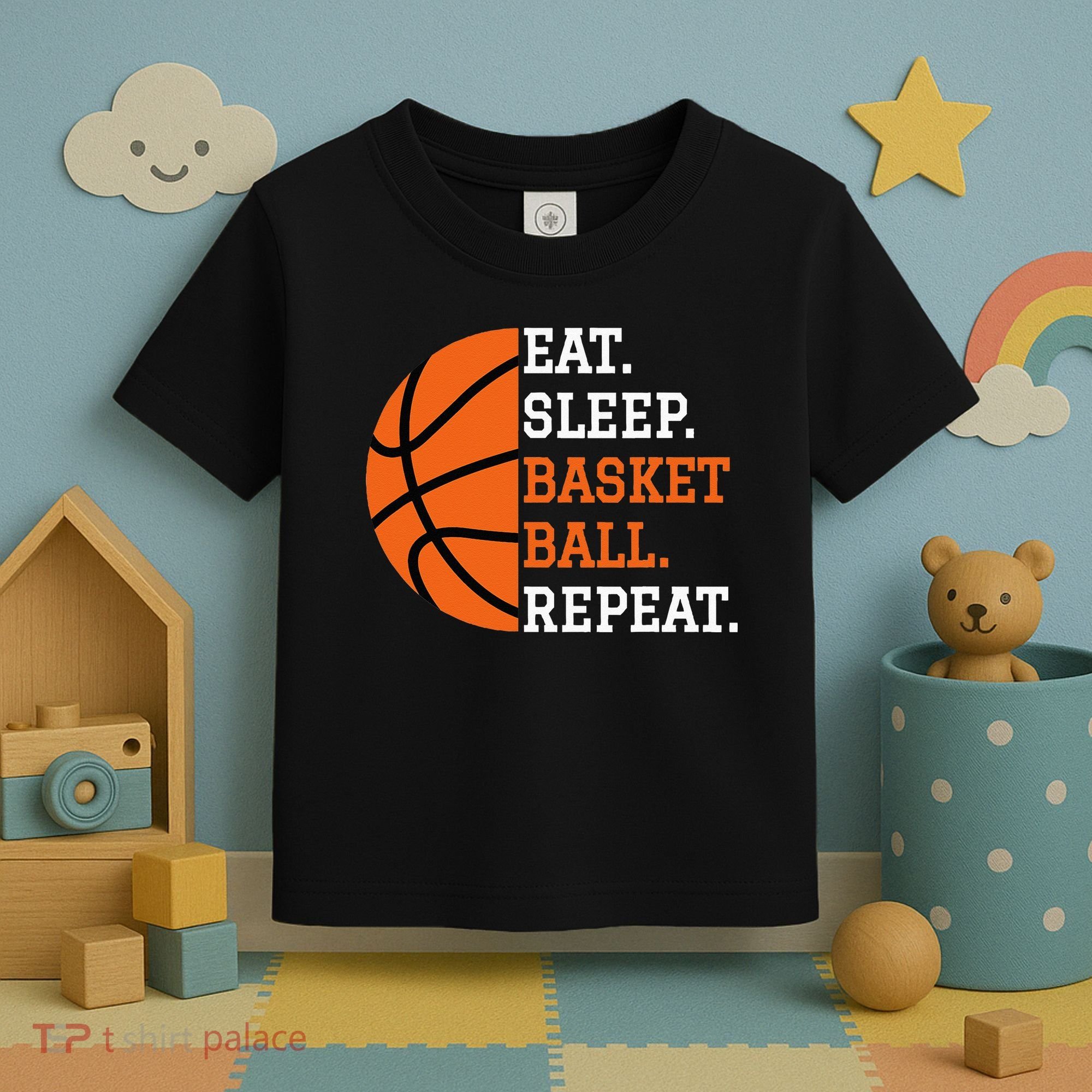 Basketball Player Boy Eat Sleep Basketball Repeat Toddler T-Shirt