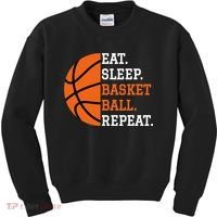 Basketball Player Boy Eat Sleep Basketball Repeat Kids Sweatshirt thumb 0