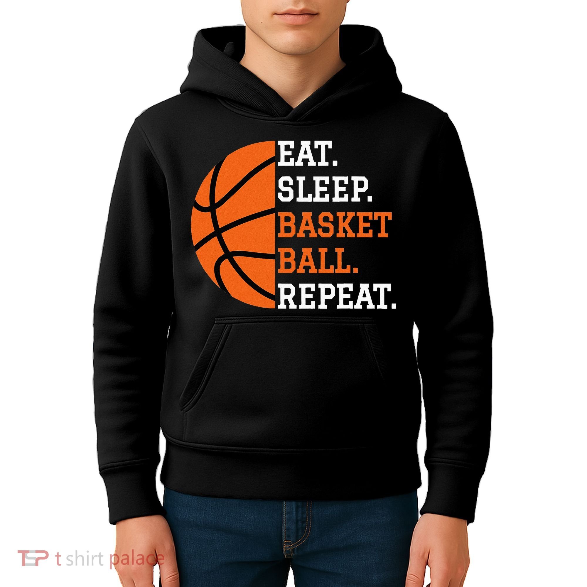 Basketball Player Boy Eat Sleep Basketball Repeat Kids Hoodie