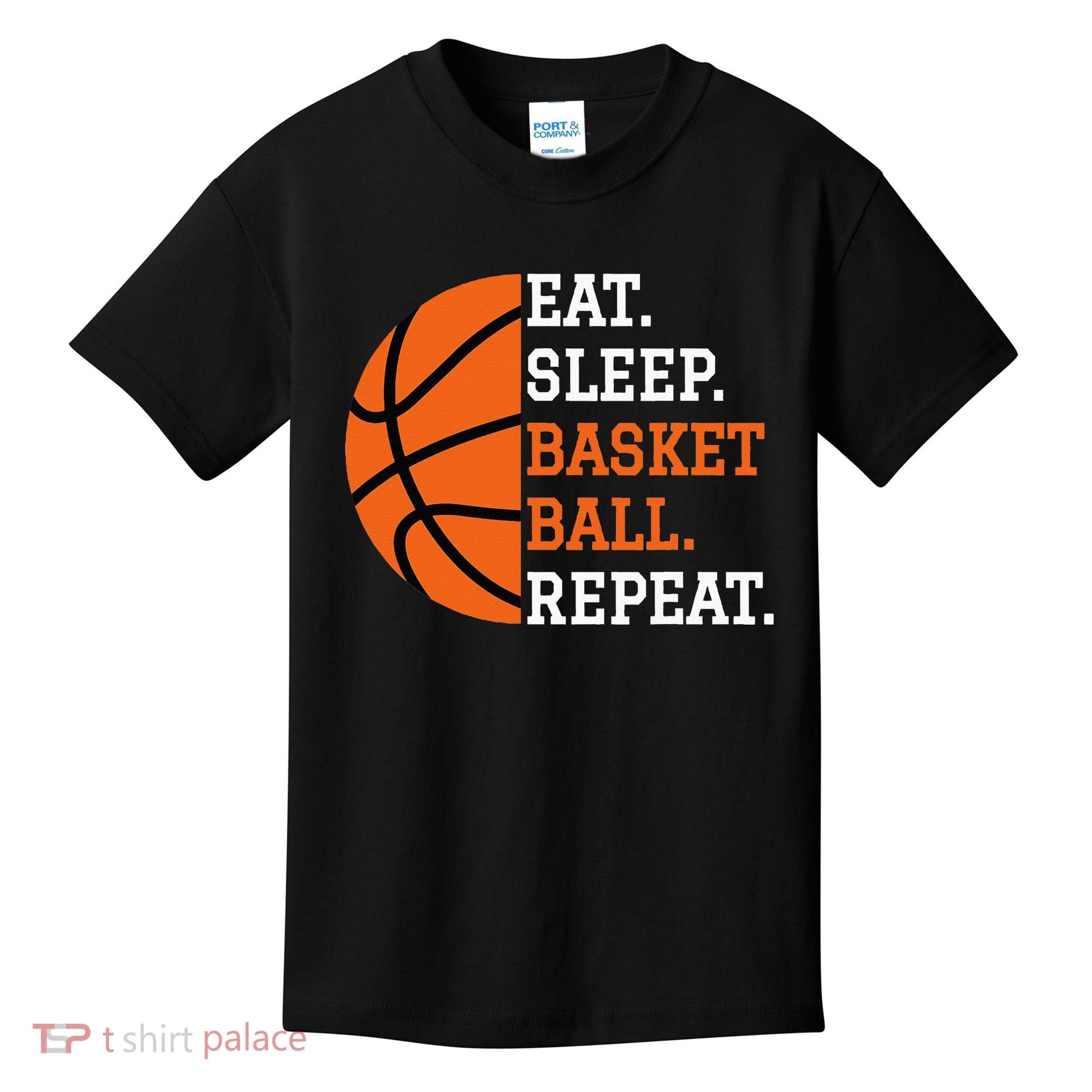 Basketball Player Boy Eat Sleep Basketball Repeat Kids T-Shirt