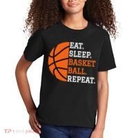 Basketball Player Boy Eat Sleep Basketball Repeat Kids T-Shirt thumb 2