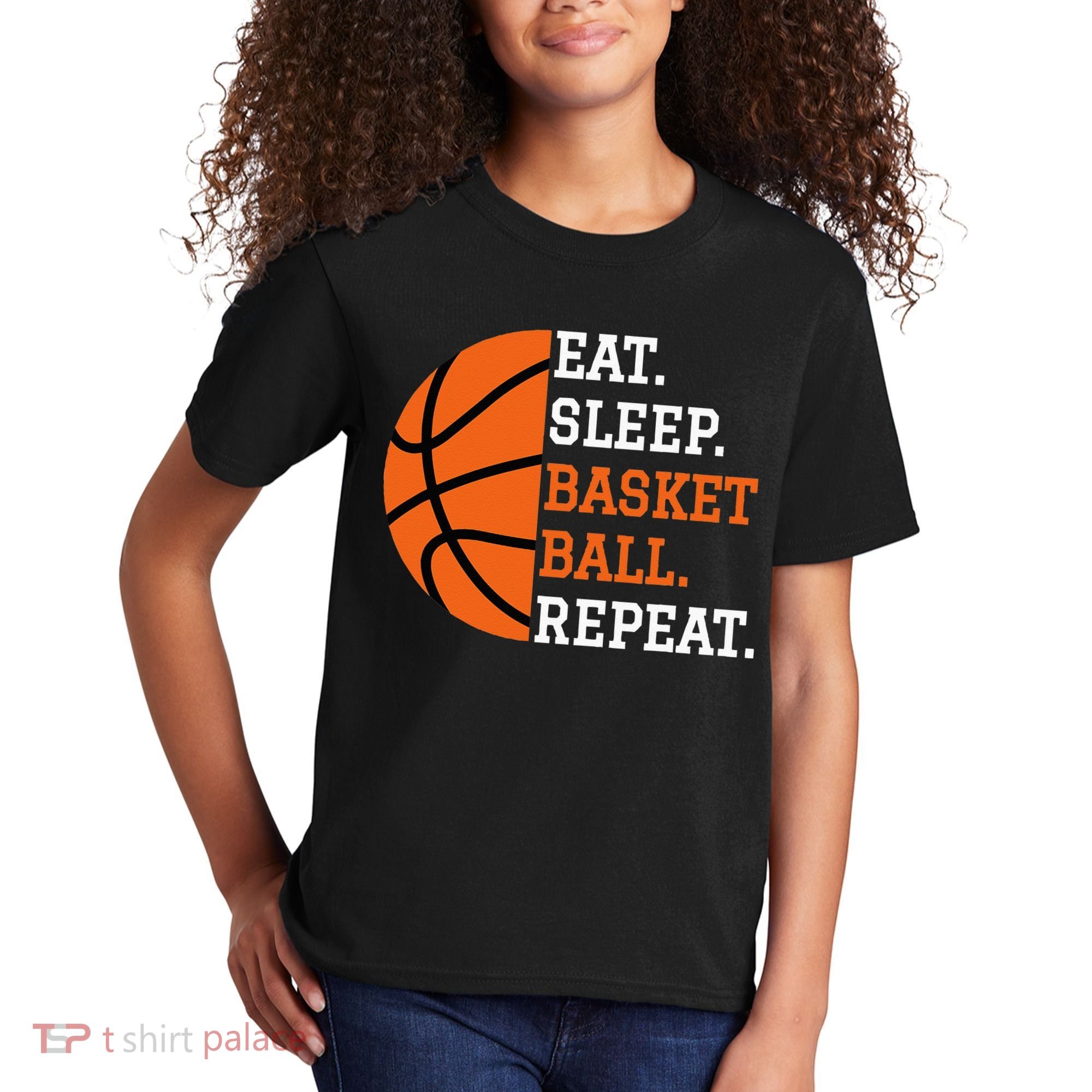 Basketball Player Boy Eat Sleep Basketball Repeat Kids T-Shirt