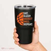 Basketball Player Boy Eat Sleep Basketball Repeat Tumbler thumb 2