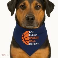 Basketball Player Boy Eat Sleep Basketball Repeat USA-Made Doggie Bandana thumb 1