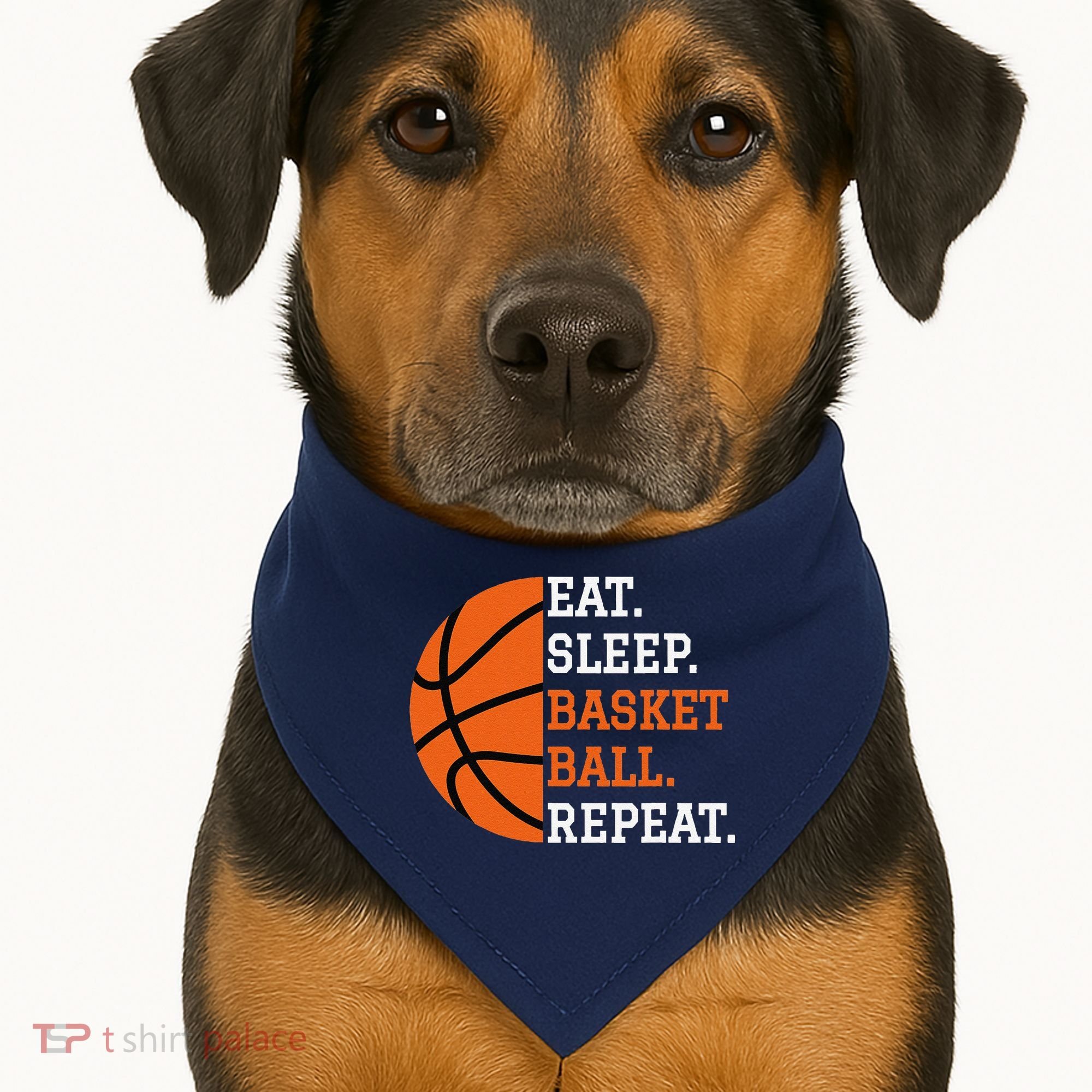 Basketball Player Boy Eat Sleep Basketball Repeat USA-Made Doggie Bandana