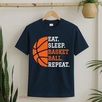 Basketball Player Boy Eat Sleep Basketball Repeat T-Shirt thumb 2