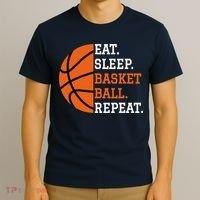 Basketball Player Boy Eat Sleep Basketball Repeat T-Shirt thumb 3