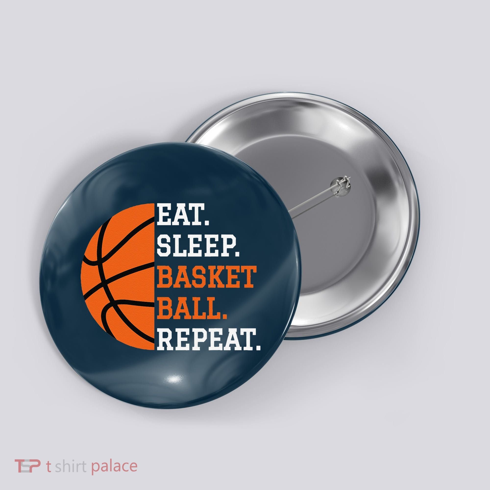 Basketball Player Boy Eat Sleep Basketball Repeat Button