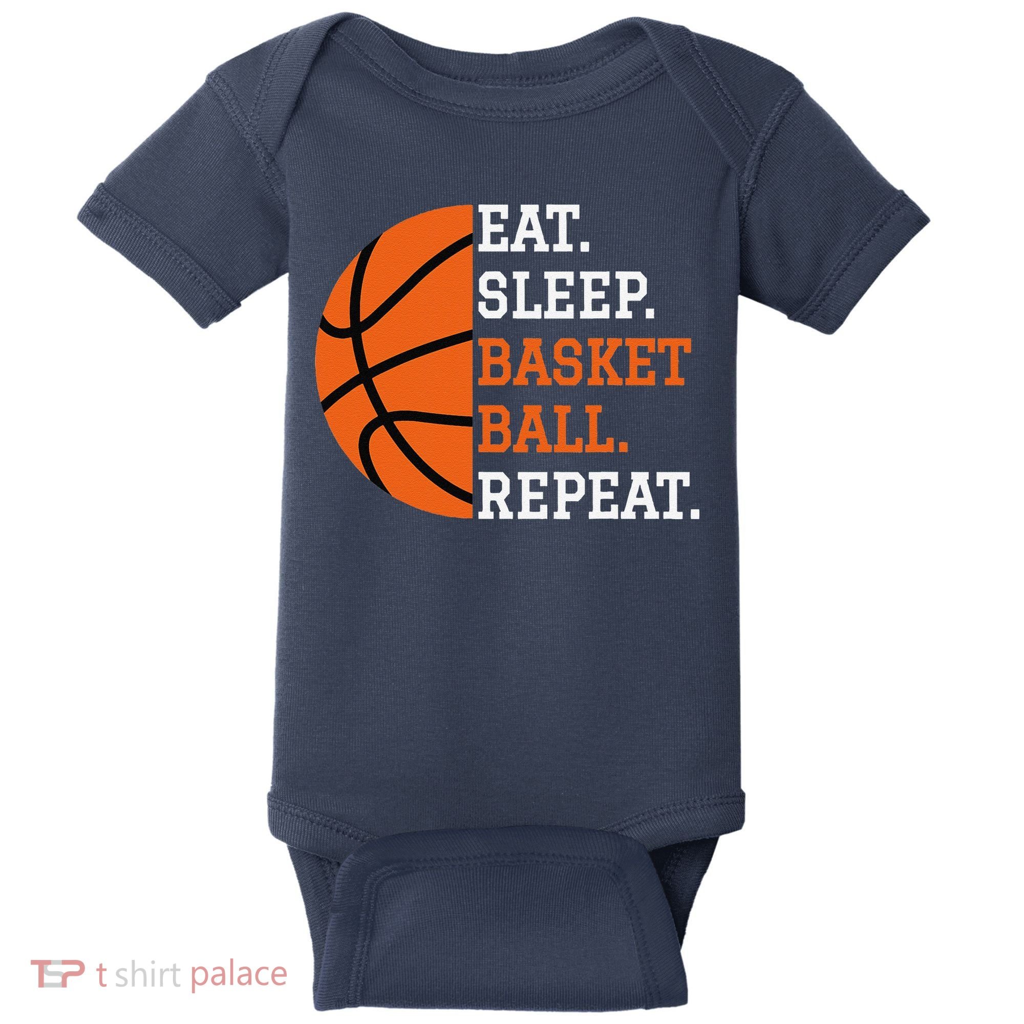 Basketball Player Boy Eat Sleep Basketball Repeat Baby Bodysuit