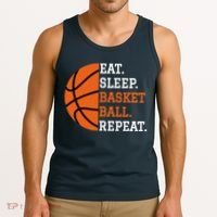 Basketball Player Boy Eat Sleep Basketball Repeat Tank Top thumb 3