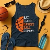 Basketball Player Boy Eat Sleep Basketball Repeat Tank Top thumb 4