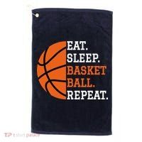 Basketball Player Boy Eat Sleep Basketball Repeat Golf Towel thumb 0