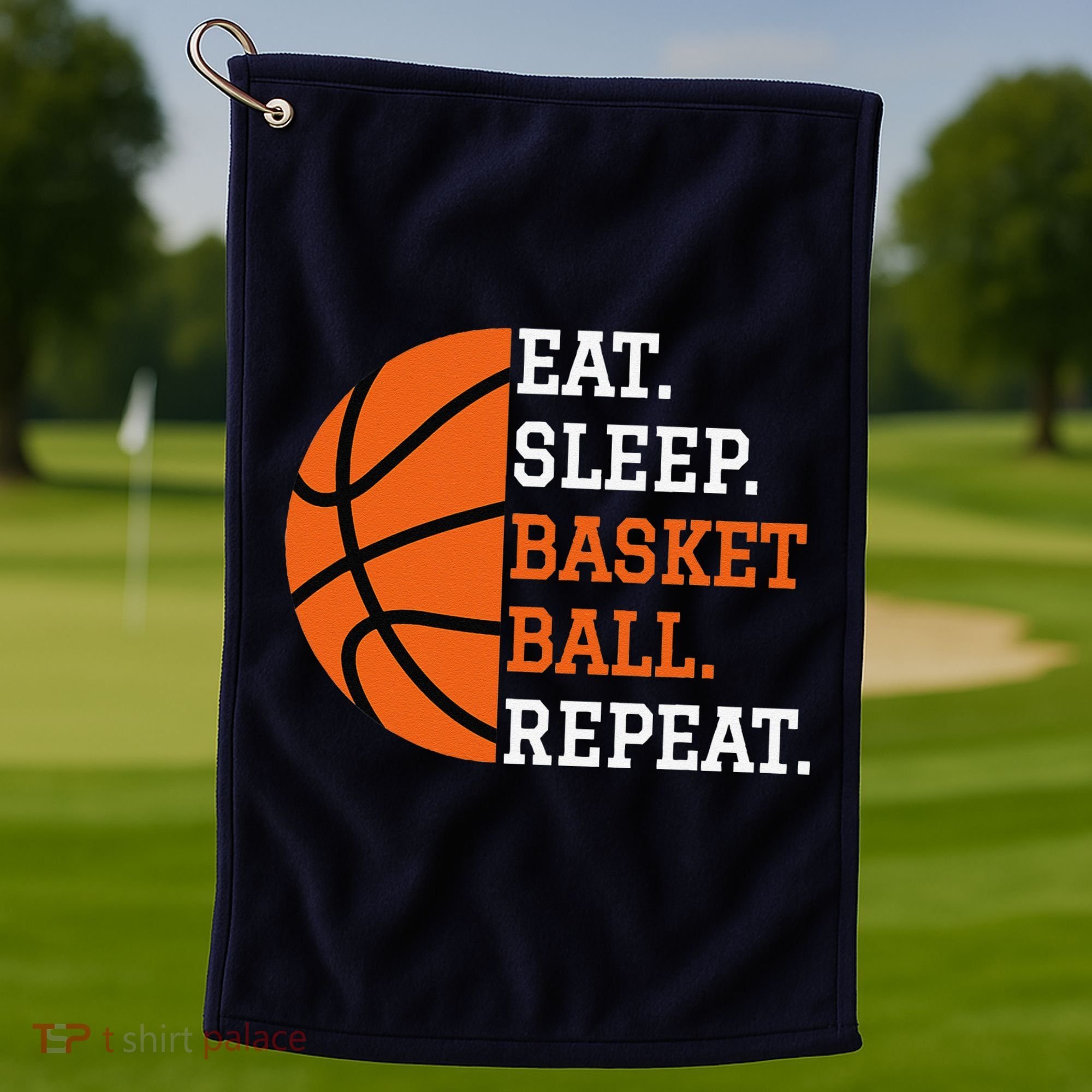 Basketball Player Boy Eat Sleep Basketball Repeat Golf Towel