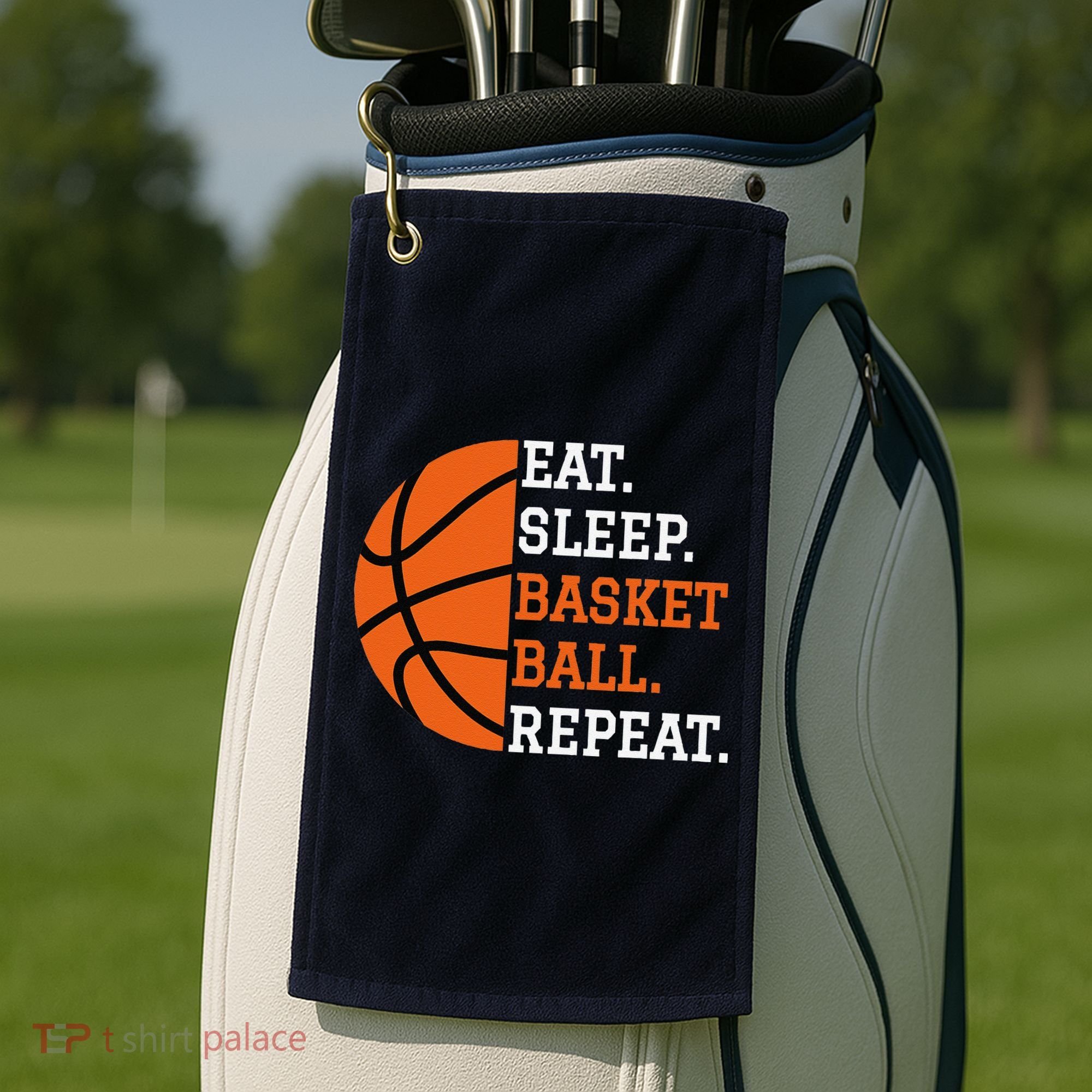 Basketball Player Boy Eat Sleep Basketball Repeat Golf Towel