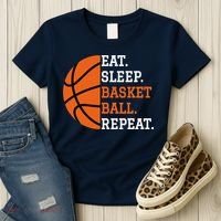 Basketball Player Boy Eat Sleep Basketball Repeat Women's T-Shirt thumb 3