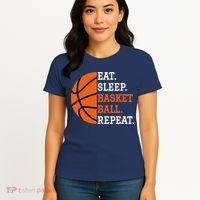 Basketball Player Boy Eat Sleep Basketball Repeat Women's T-Shirt thumb 4